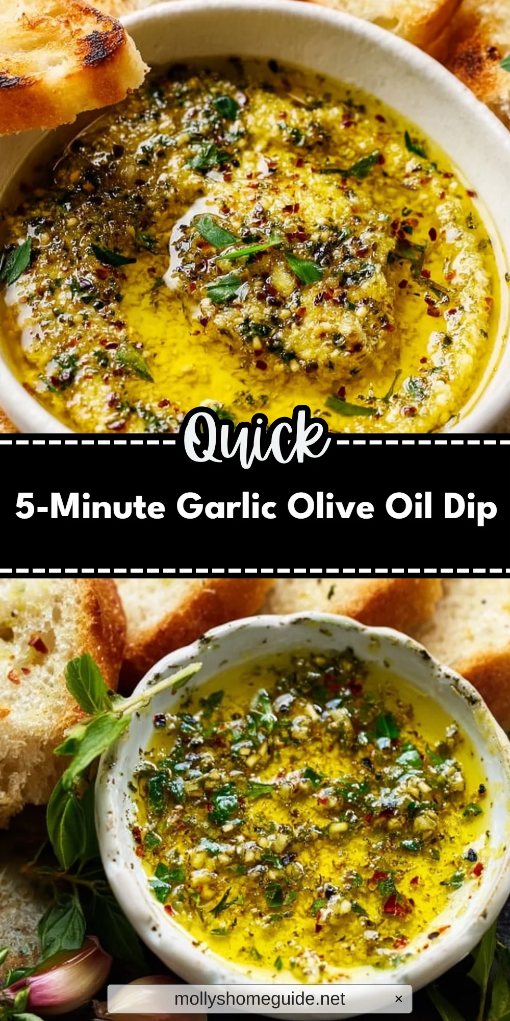 5-Minute Garlic Olive Oil Dip