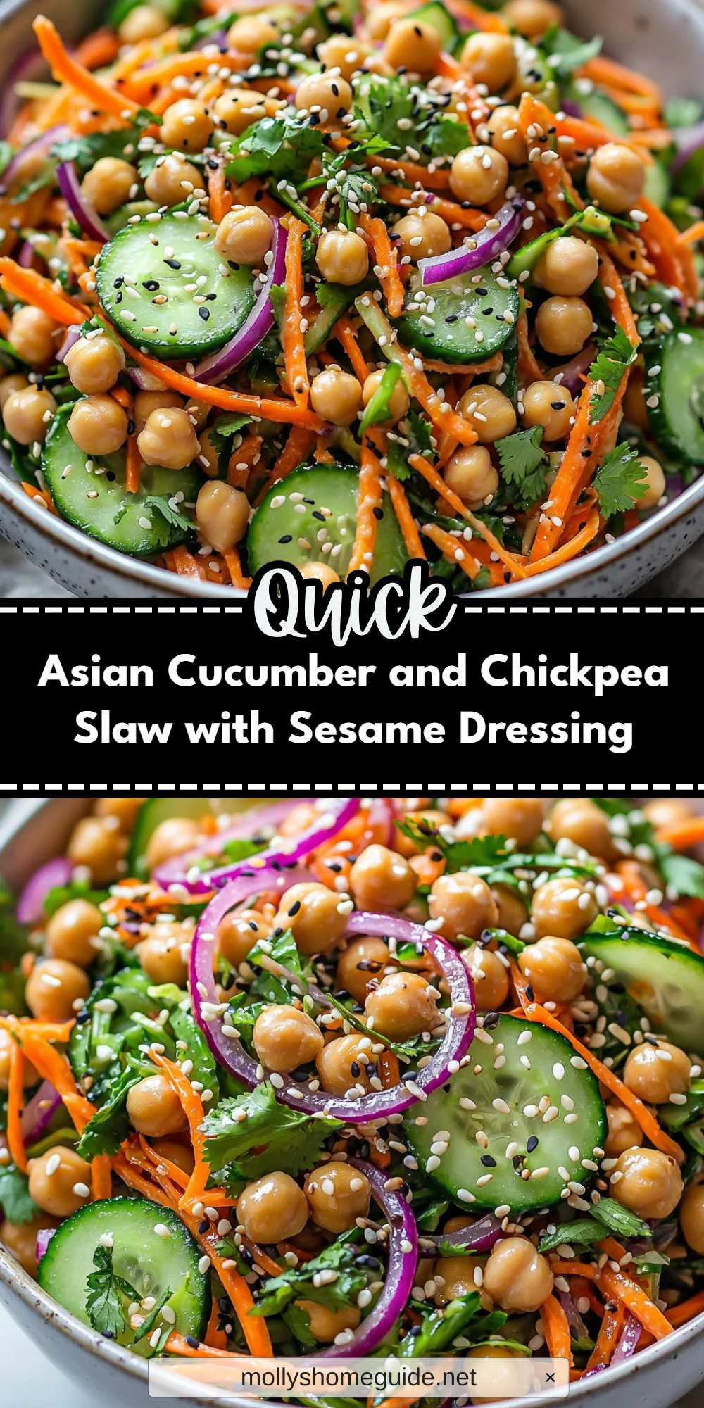 Asian Cucumber and Chickpea Slaw with Sesame Dressing