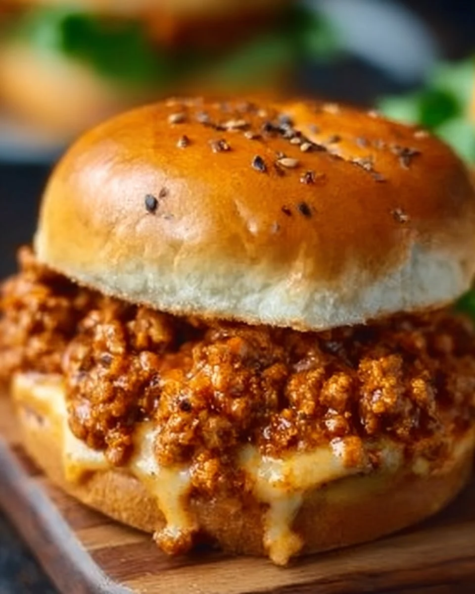 Cajun Chicken Sloppy Joes served on a plate with toppings.