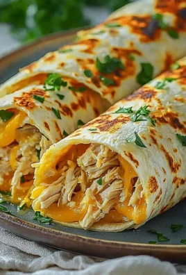 Delicious Cheesy Garlic Chicken Wraps served with fresh ingredients