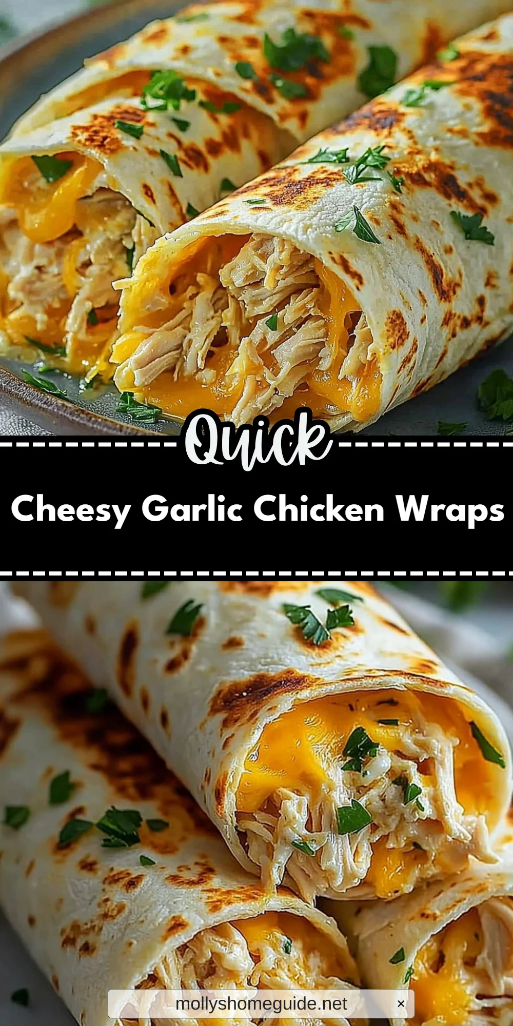 Cheesy Garlic Chicken Wraps