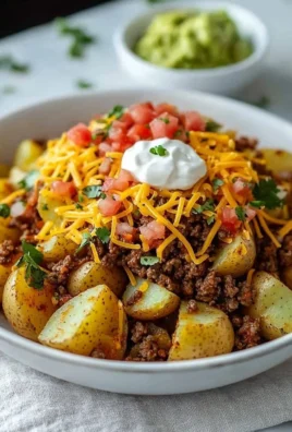 Cheesy taco potatoes topped with melty cheese and taco seasoning