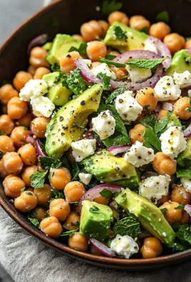 Chickpea Feta Avocado Salad with fresh ingredients and vibrant colors