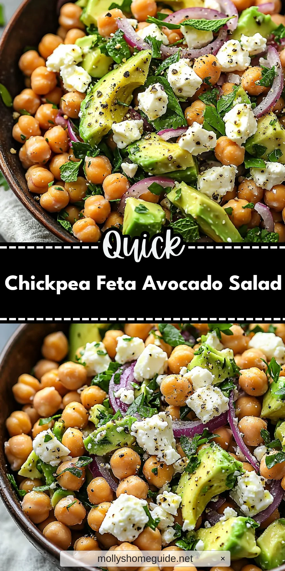 Chickpea Feta Avocado Salad