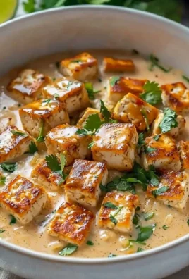 Delicious Coconut Lime Tofu served with fresh herbs and lime slices