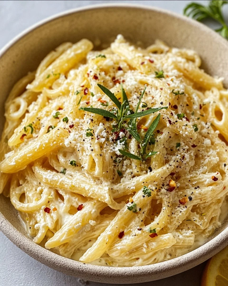 Creamy Lemon Feta Pasta Recipe