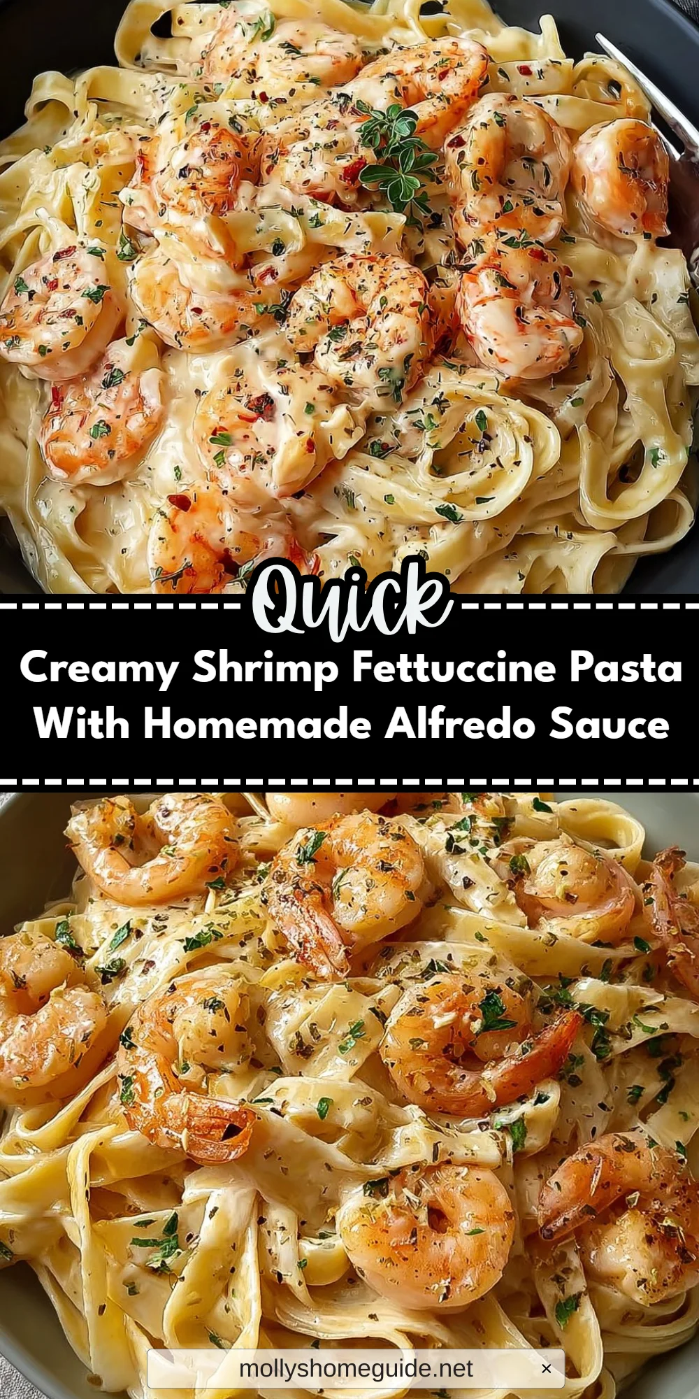 Creamy Shrimp Fettuccine Pasta With Homemade Alfredo Sauce