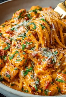 Creamy tomato garlic pasta dish garnished with herbs and served in a bowl