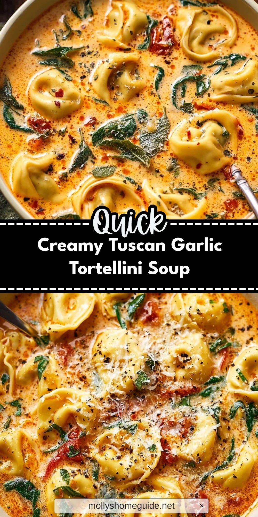 Creamy Tuscan Garlic Tortellini Soup