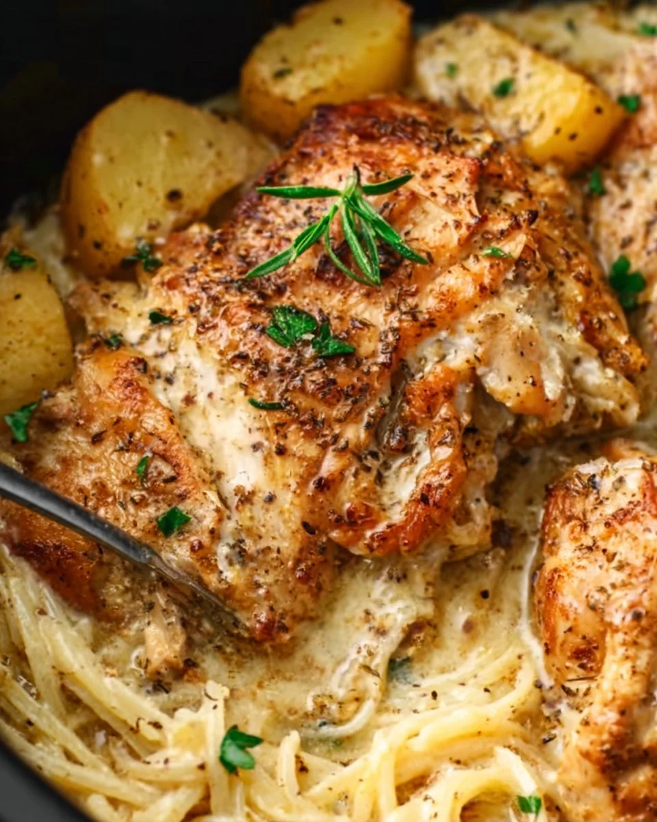 Crock Pot Angel Chicken served with rice and vegetables