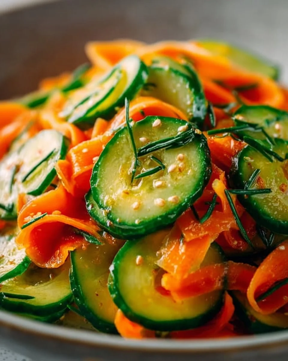 Cucumber Carrot Salad with vibrant colors and fresh ingredients