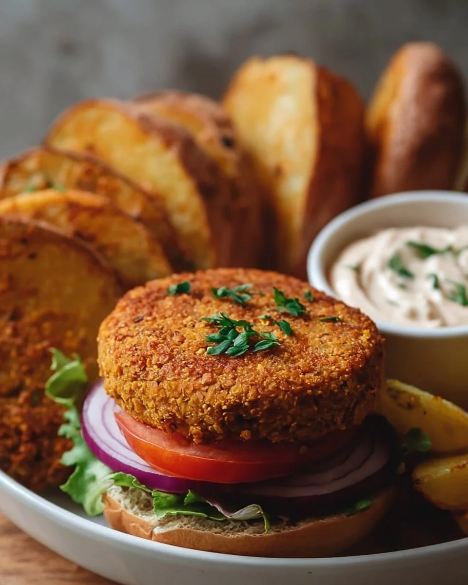Easy homemade lentil burgers with six ingredients ready to serve