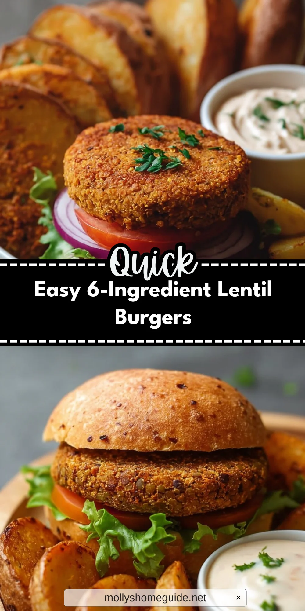 Easy 6-Ingredient Lentil Burgers