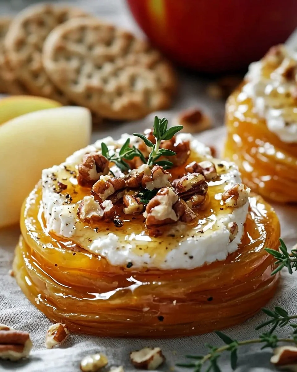 Goat cheese bites topped with honey for a tasty appetizer