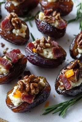 Goat cheese stuffed dates on a platter for a delicious appetizer.