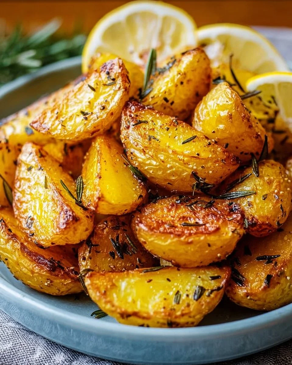Homemade Crispy Greek Lemon Potatoes