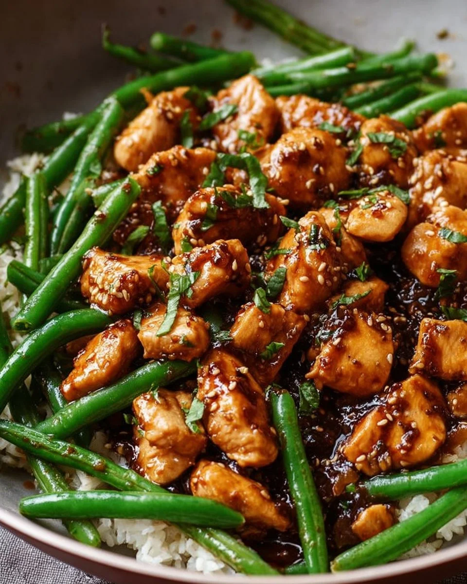 Honey Garlic Chicken with Green Beans