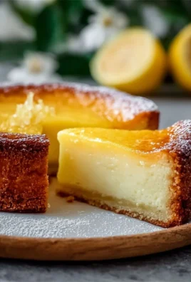 Italian Grandma’s lemon custard cake with a creamy lemon filling and rich texture