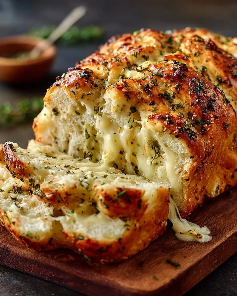 Delicious Italian Herb and Cheese Bread fresh out of the oven