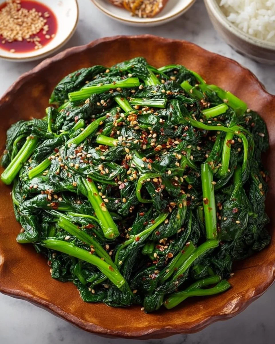 Korean Spinach Side Dish (Sigeumchi Namul)