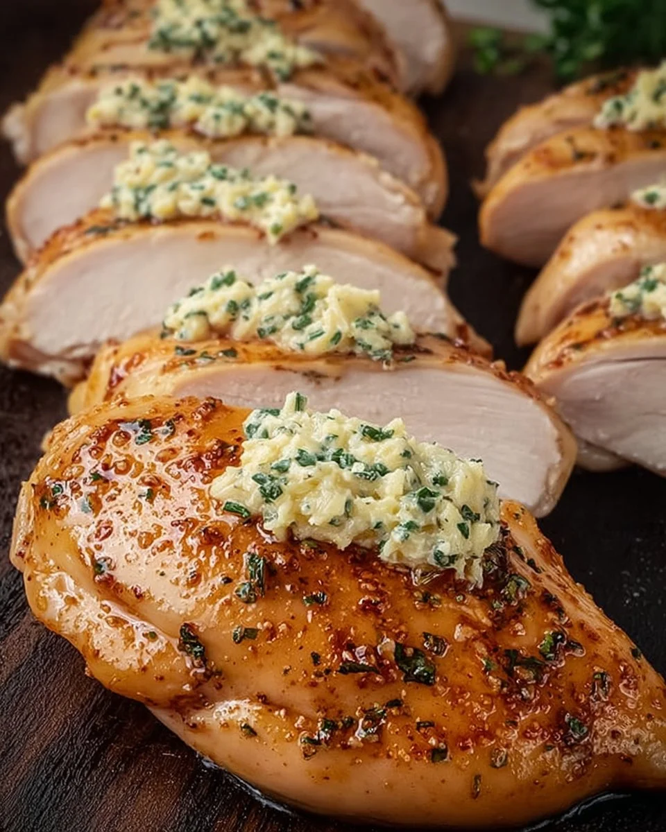 Delicious melt in your mouth chicken breast dish served with herbs and spices.