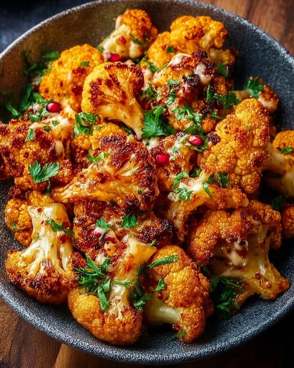 Delicious Moroccan Cauliflower drizzled with Tahini-Honey sauce