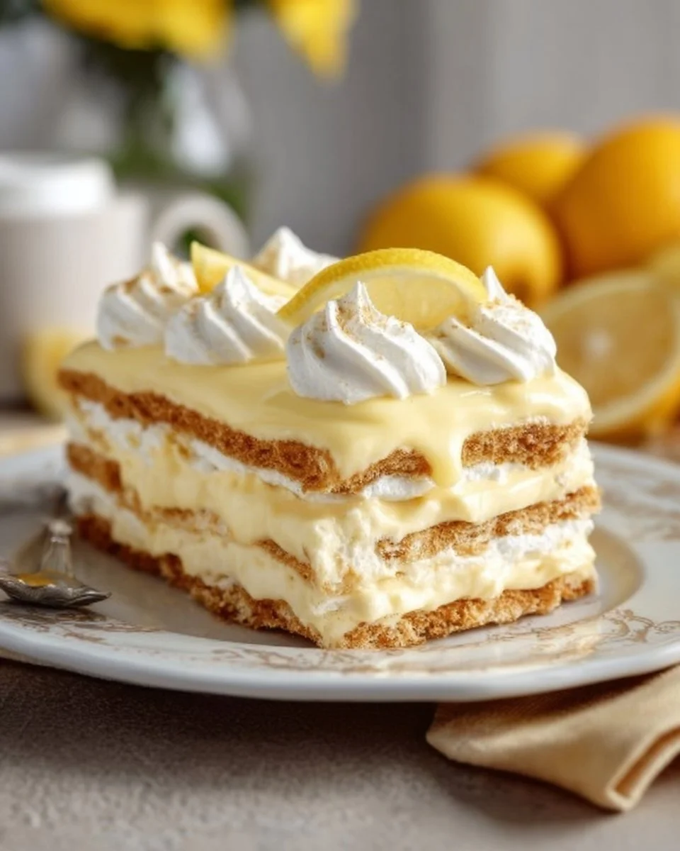No-Bake Lemon Éclair Cake