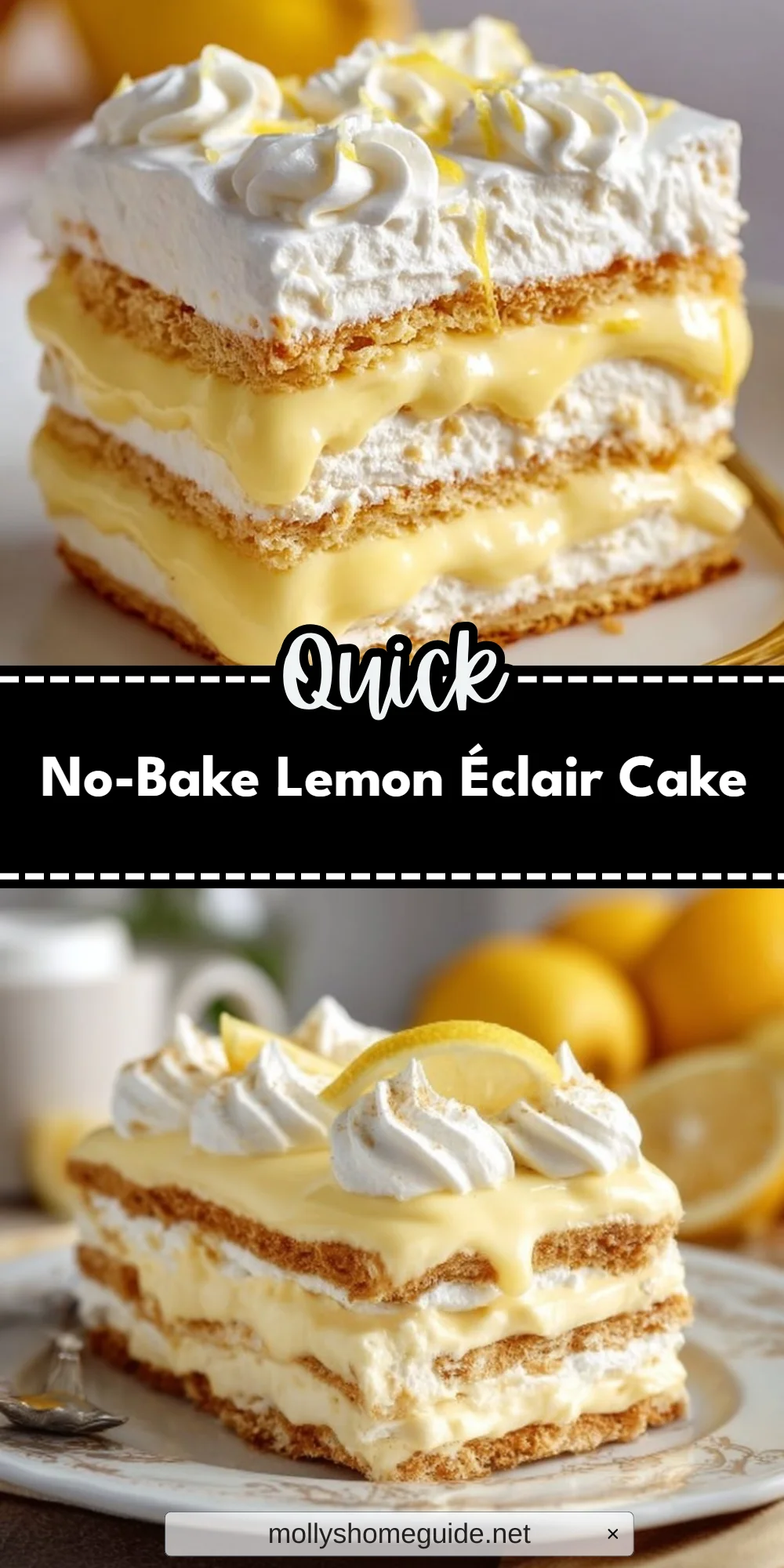 No-Bake Lemon Éclair Cake