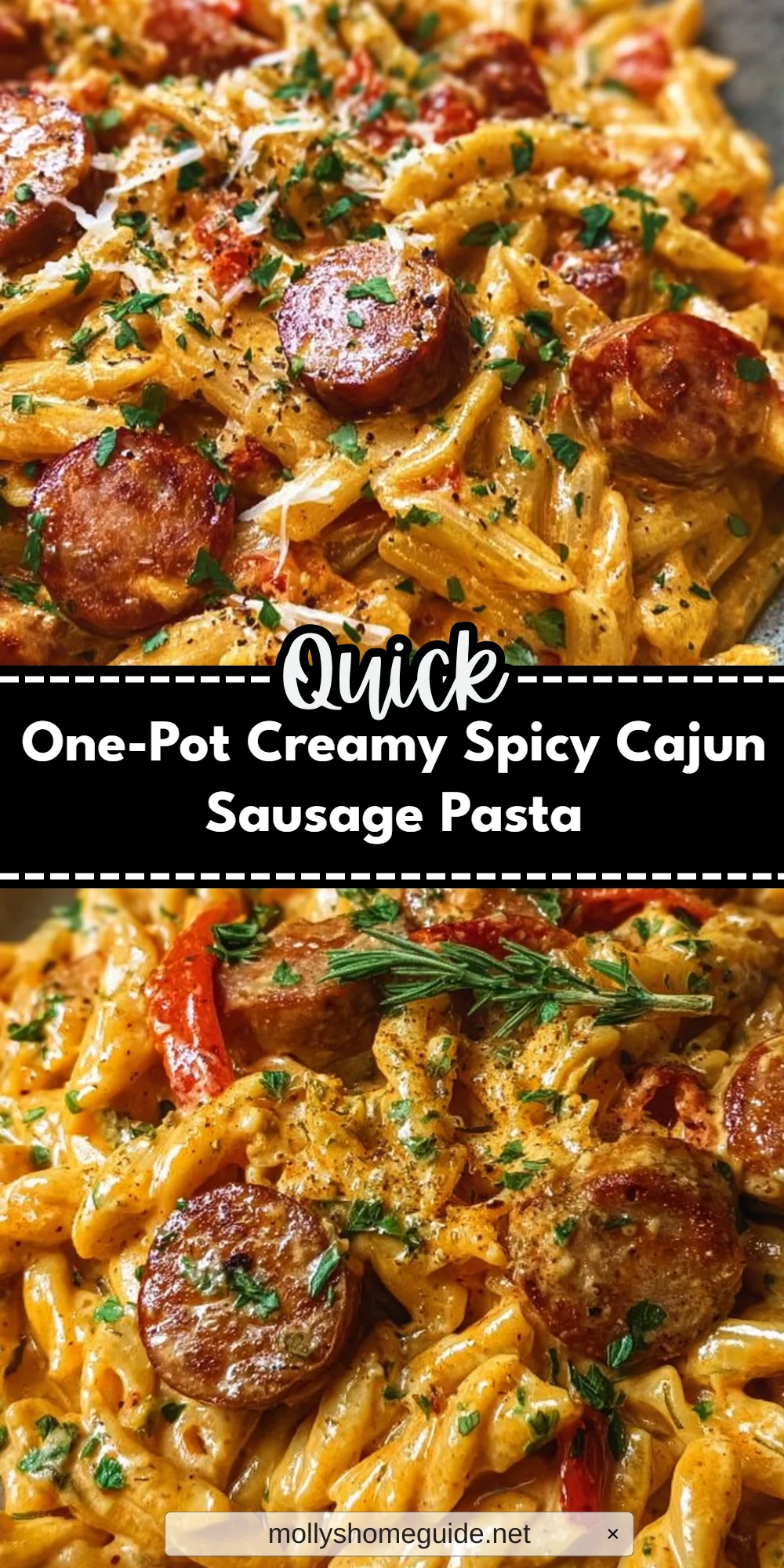 One-Pot Creamy Spicy Cajun Sausage Pasta
