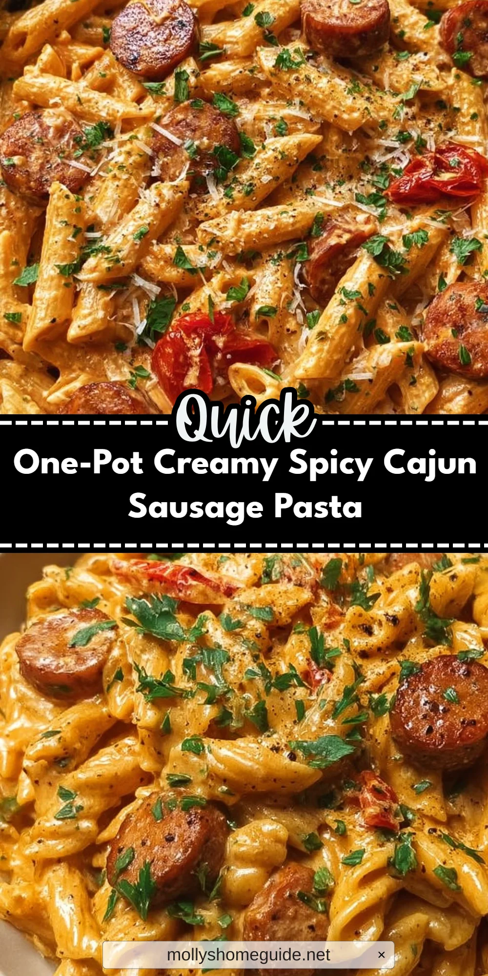 One-Pot Creamy Spicy Cajun Sausage Pasta