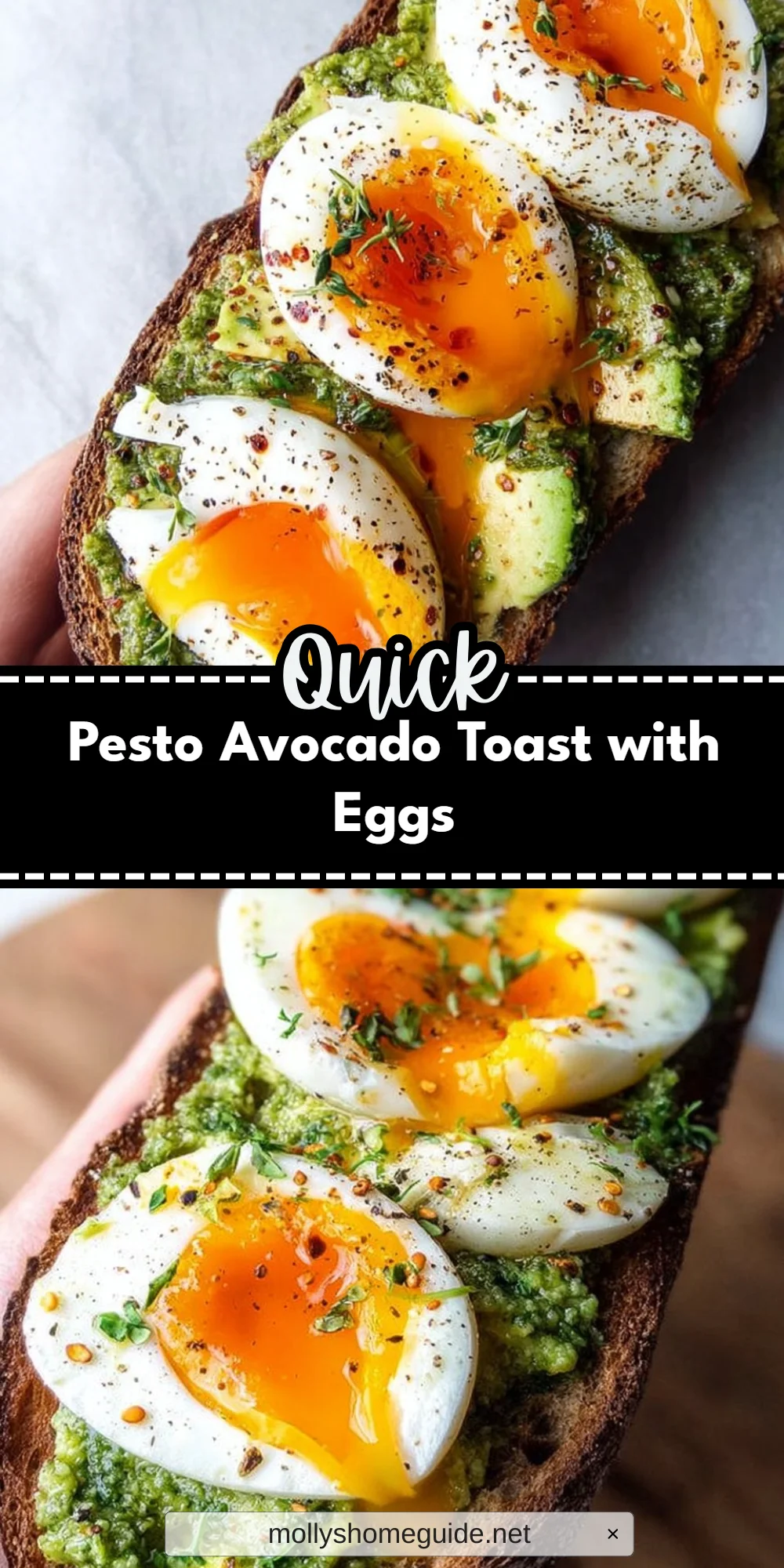 Pesto Avocado Toast with Eggs