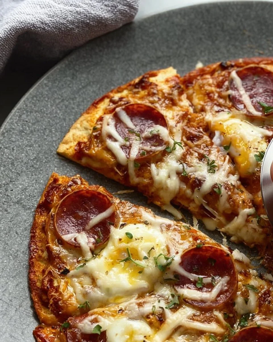 Delicious plate of Pizza Eggs with fresh toppings and melted cheese