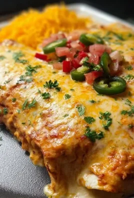 Delicious queso chicken enchiladas topped with melted cheese and served on a plate