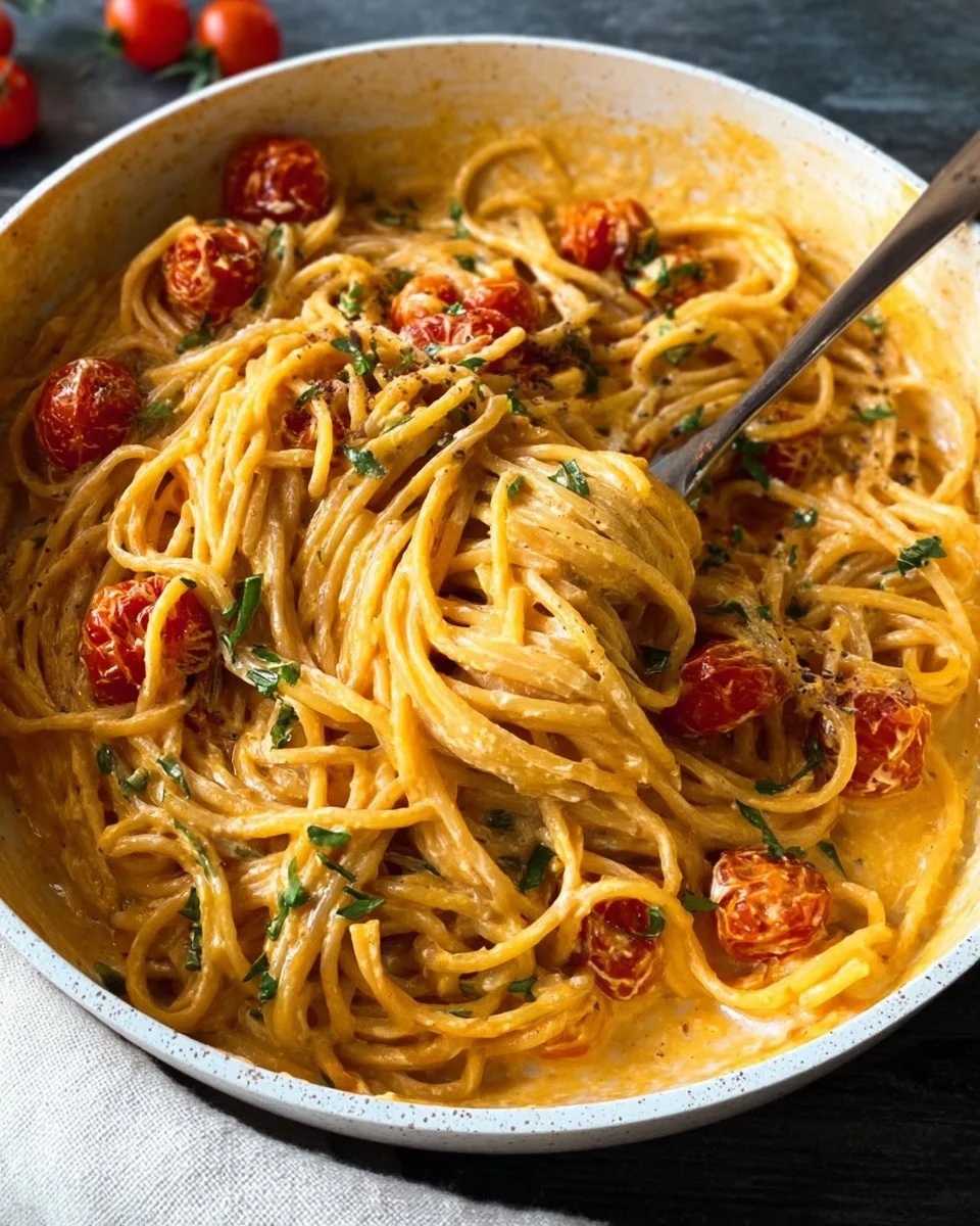 Roasted Tomato and Garlic Ricotta Pasta