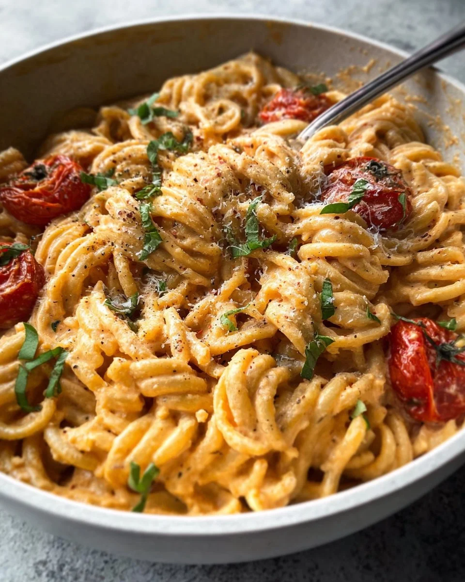 Roasted Tomato and Garlic Ricotta Pasta