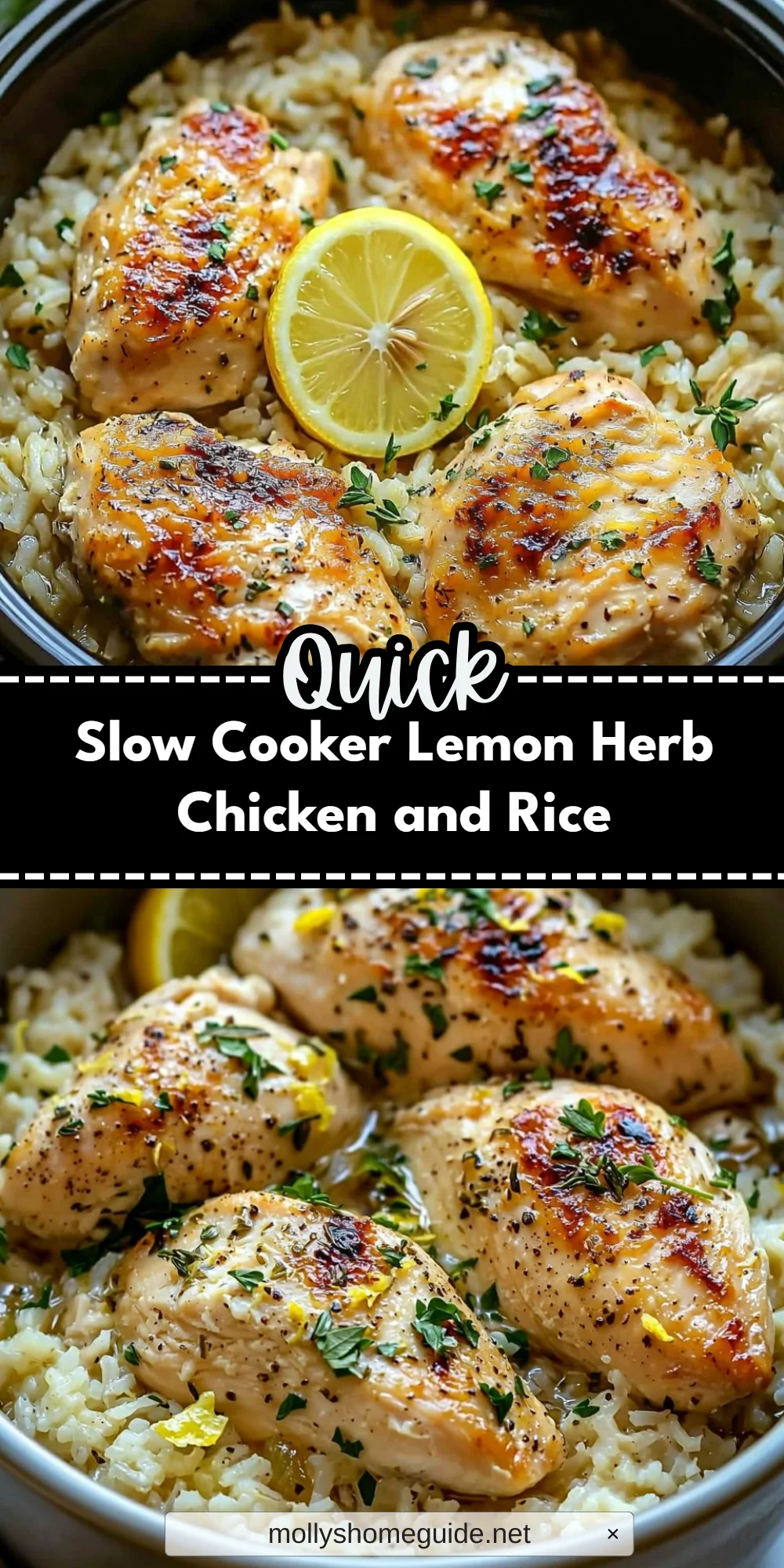 Slow Cooker Lemon Herb Chicken and Rice