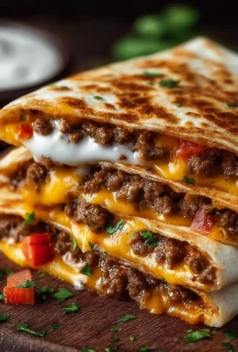 Delicious Smashburger Quesadillas with melted cheese and flavorful ingredients