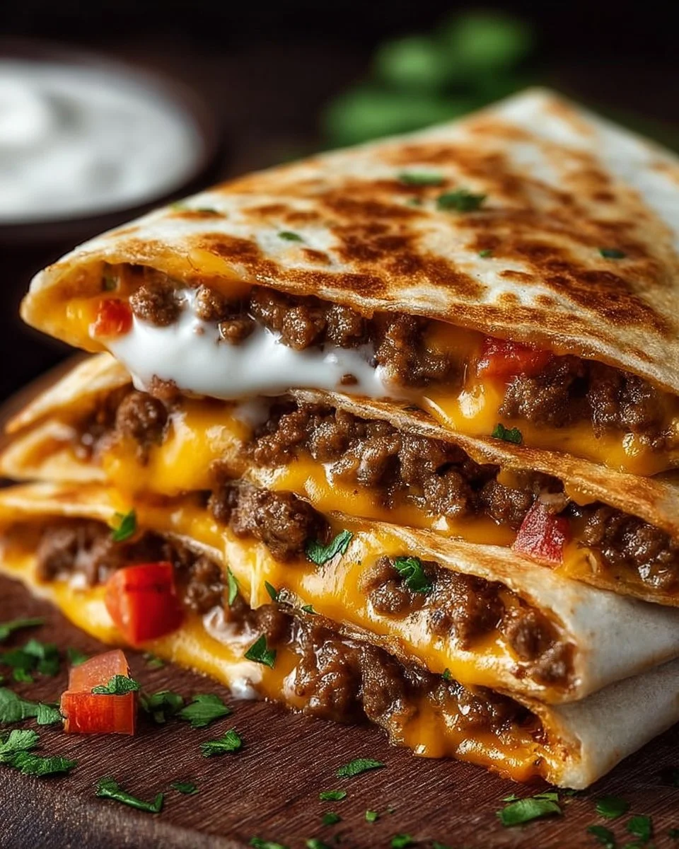 Delicious Smashburger Quesadillas with melted cheese and flavorful ingredients