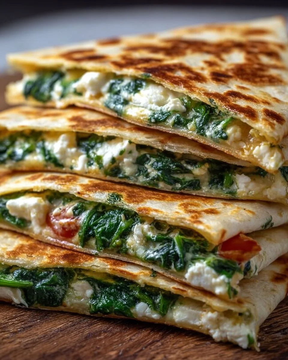 Spinach and Feta Quesadillas