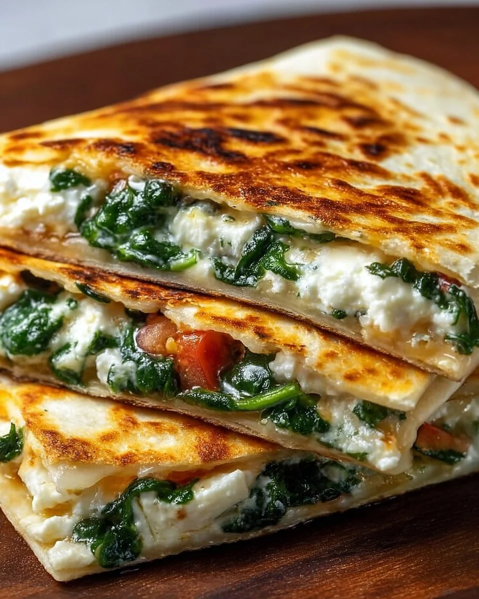 Spinach and Feta Quesadillas