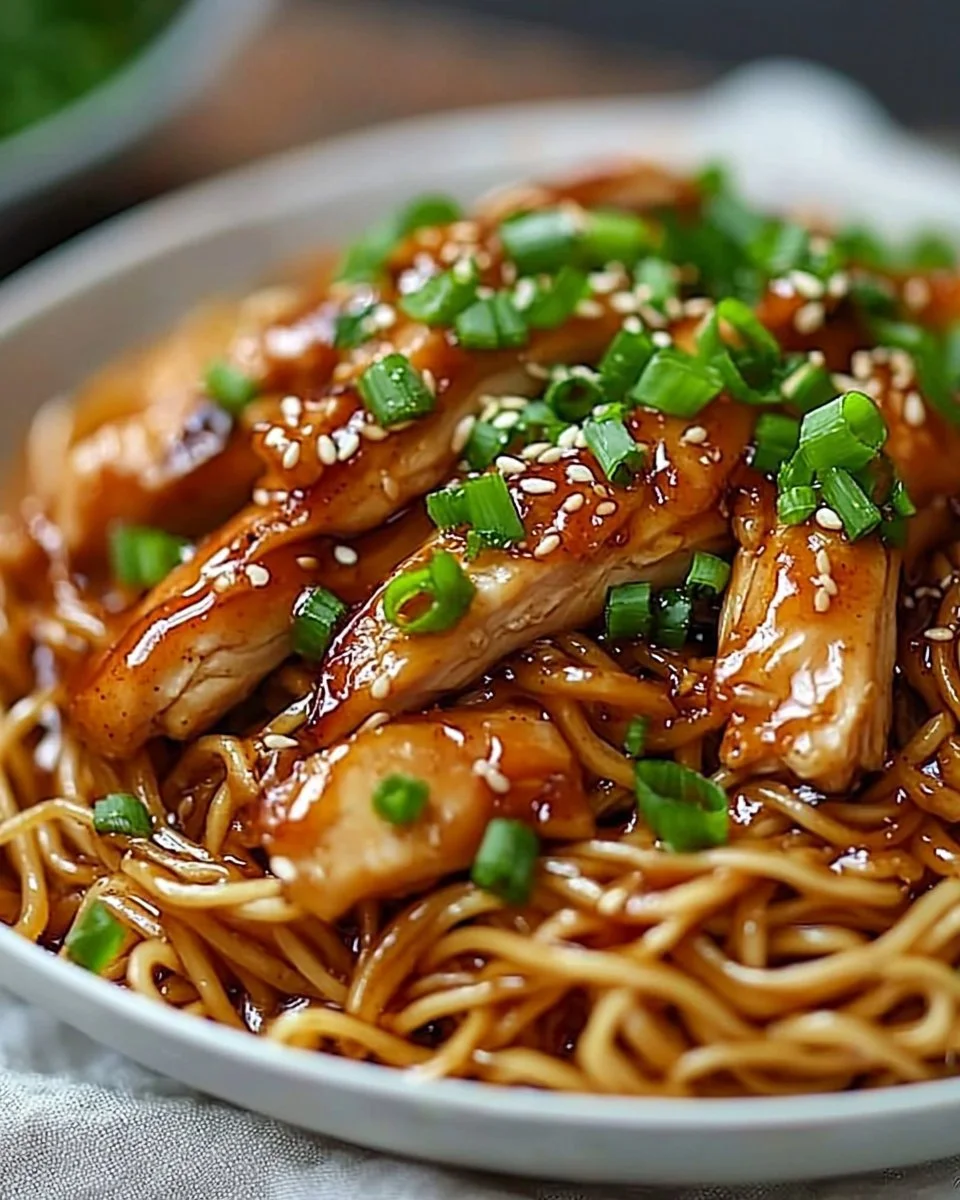 Sticky Garlic Chicken Noodles