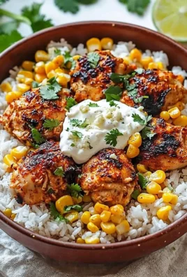 Delicious Street Corn Chicken Rice Bowl topped with fresh ingredients