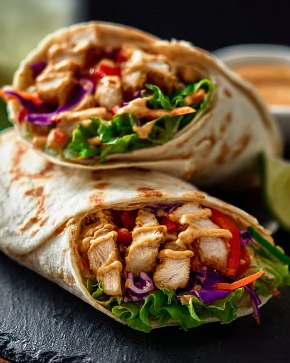 Thai Peanut Chicken Wraps