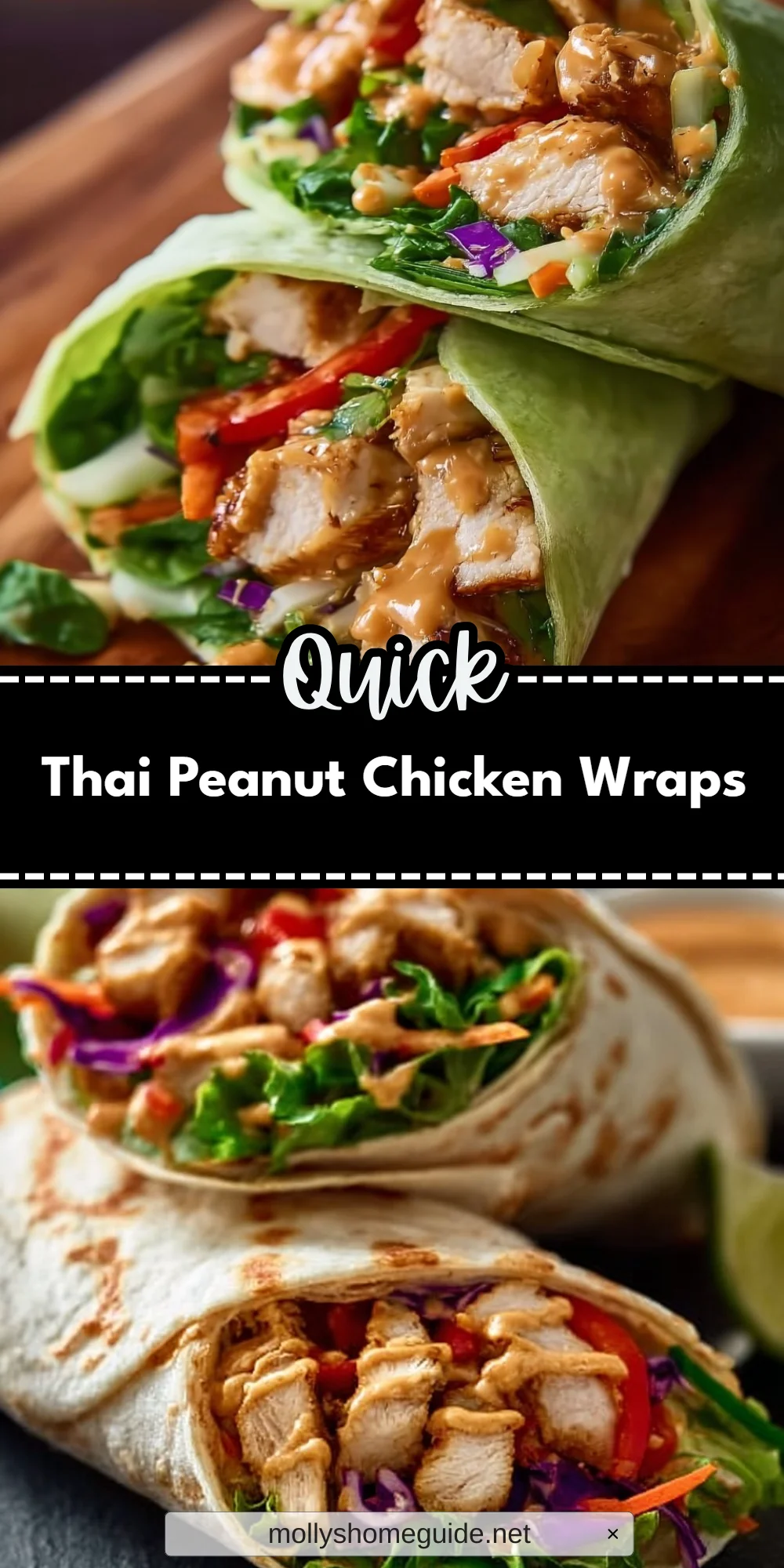 Thai Peanut Chicken Wraps