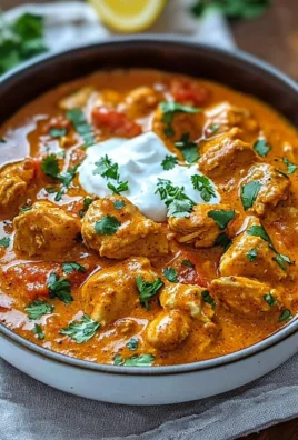 Delicious butter chicken served with naan and rice, showcasing rich flavors and spices.