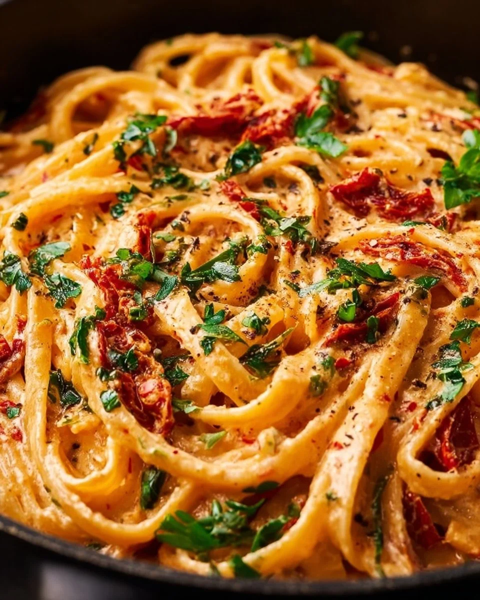 Vegan Creamy Sun Dried Tomato Pasta Recipe