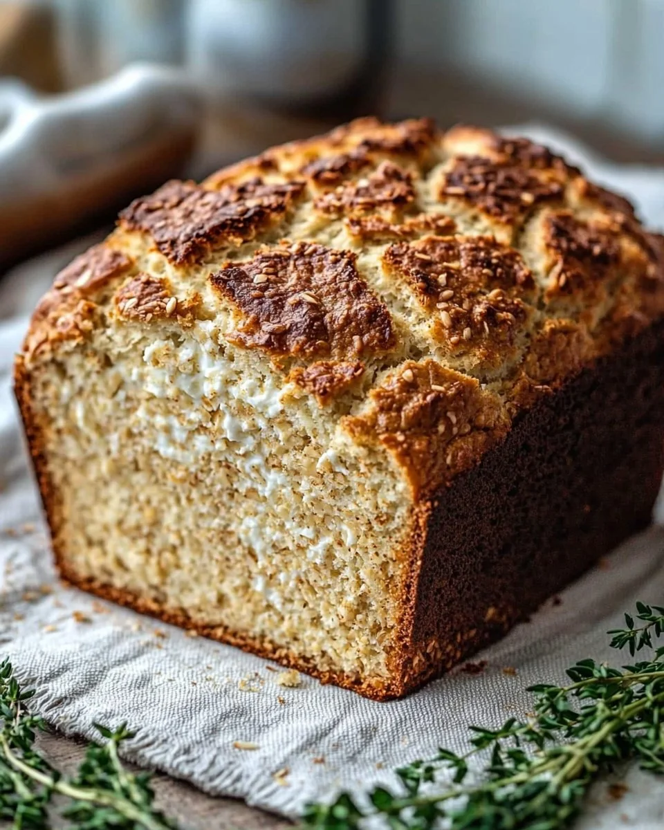 Delicious 2-ingredient cottage cheese bread ready to serve