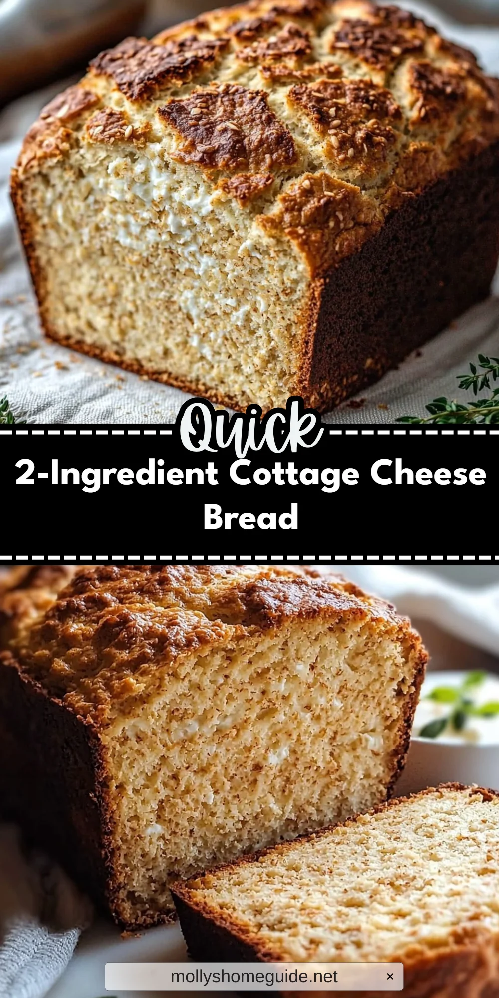 2-Ingredient Cottage Cheese Bread