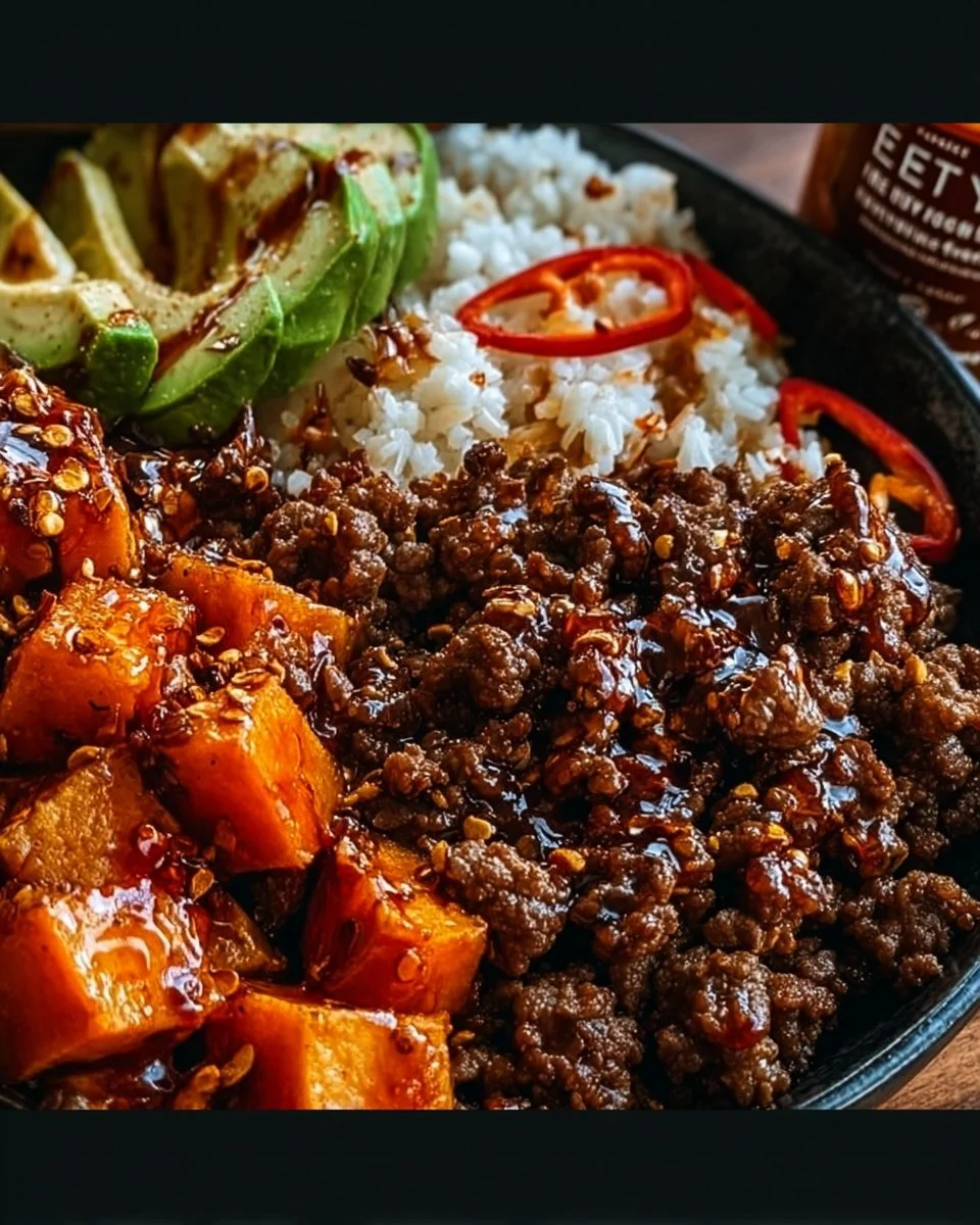 45g Protein Hot Honey Beef Bowl – Sweet & Spicy Perfection