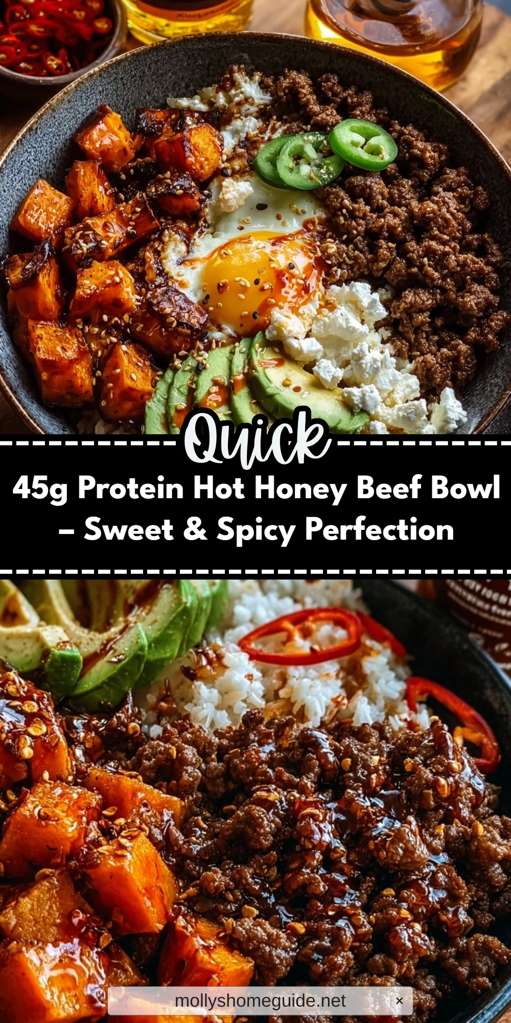 45g Protein Hot Honey Beef Bowl – Sweet & Spicy Perfection